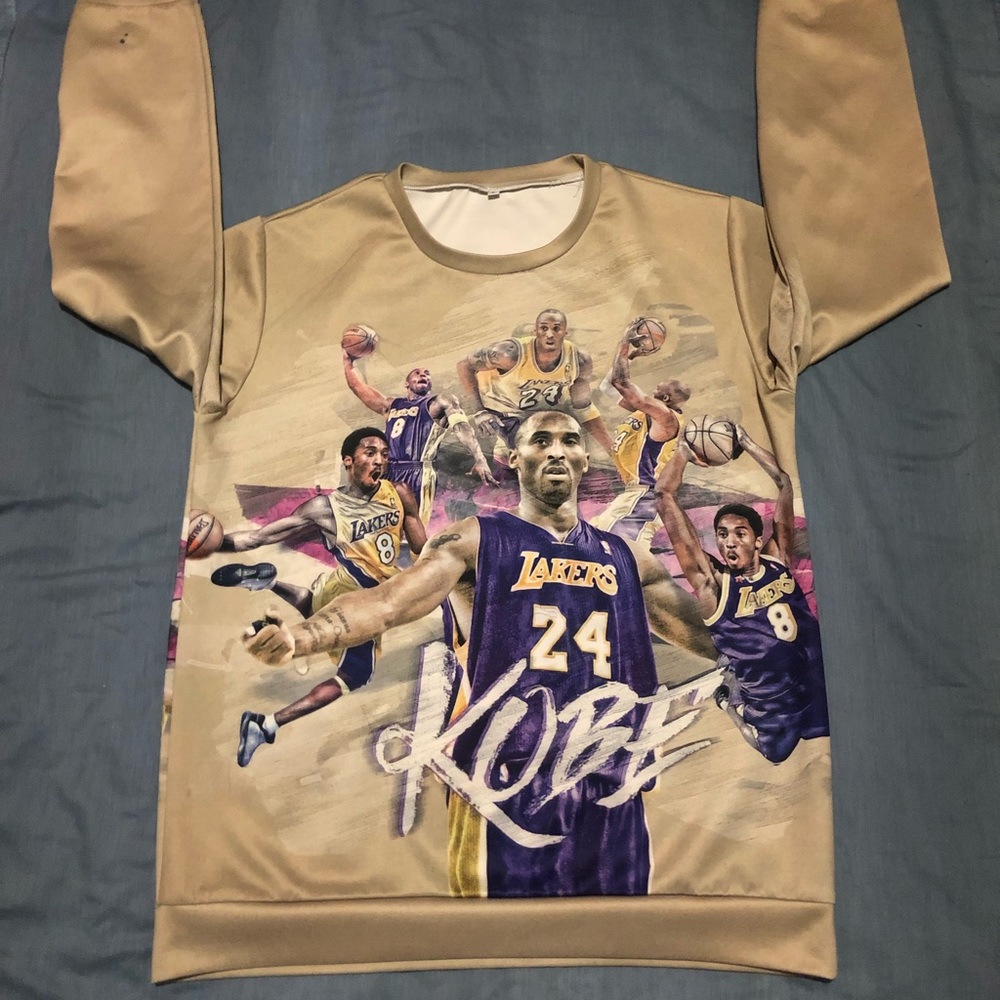 NBA Los Angeles Lakers vintage all over print crewneck Kobe BryantAwesome size L - Picture 1 of 4
